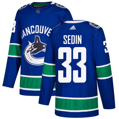 Adidas Vancouver Canucks 33 Henrik Sedin Blue Home Authentic Youth Stitched NHL Jersey